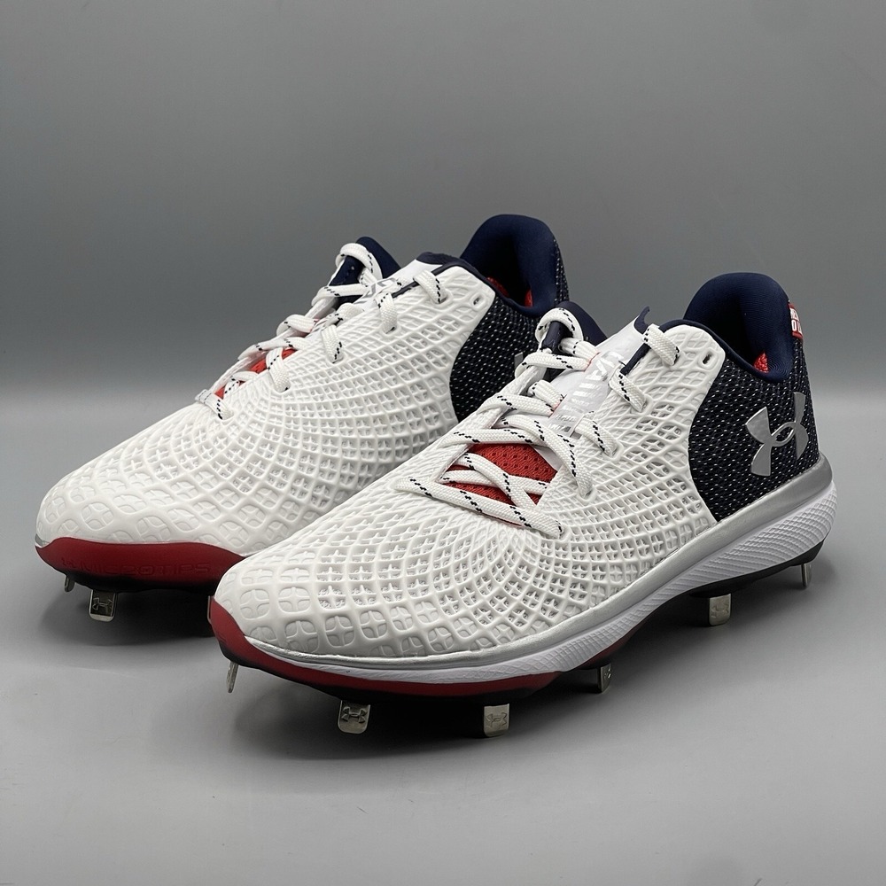 Under Armour Softball Cleats Womens 7.5 Glyde 2.0 MT LE American 3026602 USA - Picture 8 of 14